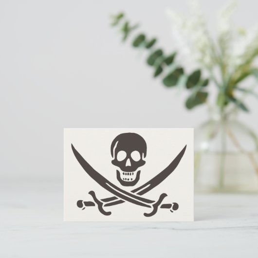 Obsidian Skull Swords Pirate flag of Calico Jack Plaatskaartje (Staand voorkant)