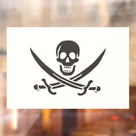 Obsidian Skull Swords Pirate flag of Calico Jack Raamsticker (Vel 2)