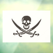 Obsidian Skull Swords Pirate flag of Calico Jack Raamsticker (Vel 3)