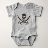 Obsidian Skull Swords Pirate flag of Calico Jack Romper (Voorkant)