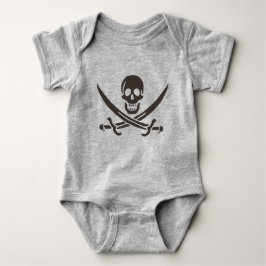 Obsidian Skull Swords Pirate flag of Calico Jack Romper