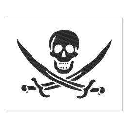 Obsidian Skull Swords Pirate flag of Calico Jack Rubberstempel