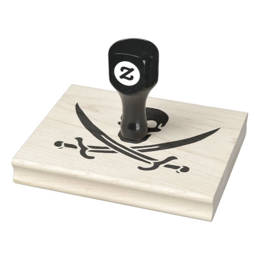 Obsidian Skull Swords Pirate flag of Calico Jack Rubberstempel (Stempel)