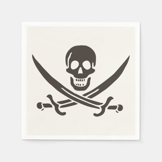 Obsidian Skull Swords Pirate flag of Calico Jack Servet (Voorkant)