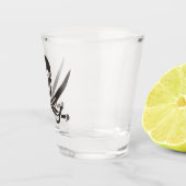 Obsidian Skull Swords Pirate flag of Calico Jack Shot Glas (Rechts)