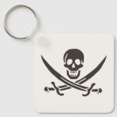 Obsidian Skull Swords Pirate flag of Calico Jack Sleutelhanger (Voorkant)