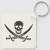 Obsidian Skull Swords Pirate flag of Calico Jack Sleutelhanger (Achterkant)