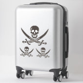 Obsidian Skull Swords Pirate flag of Calico Jack Sticker (Koffer)