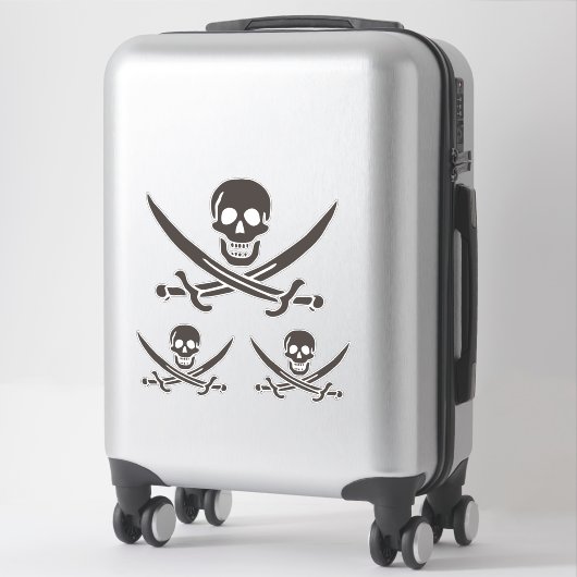Obsidian Skull Swords Pirate flag of Calico Jack Sticker (Koffer)