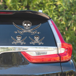 Obsidian Skull Swords Pirate flag of Calico Jack Sticker