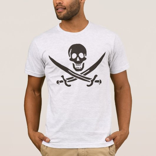 Obsidian Skull Swords Pirate flag of Calico Jack T-shirt (Voorkant)