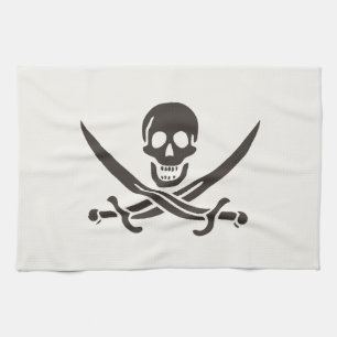 Obsidian Skull Swords Pirate flag of Calico Jack Theedoek