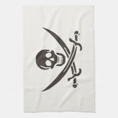Obsidian Skull Swords Pirate flag of Calico Jack Theedoek (Verticaal)