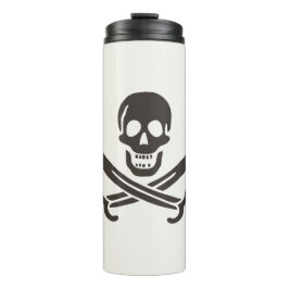 Obsidian Skull Swords Pirate flag of Calico Jack Thermosbeker