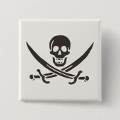 Obsidian Skull Swords Pirate flag of Calico Jack Vierkante Button 5,1 Cm (Voorkant)