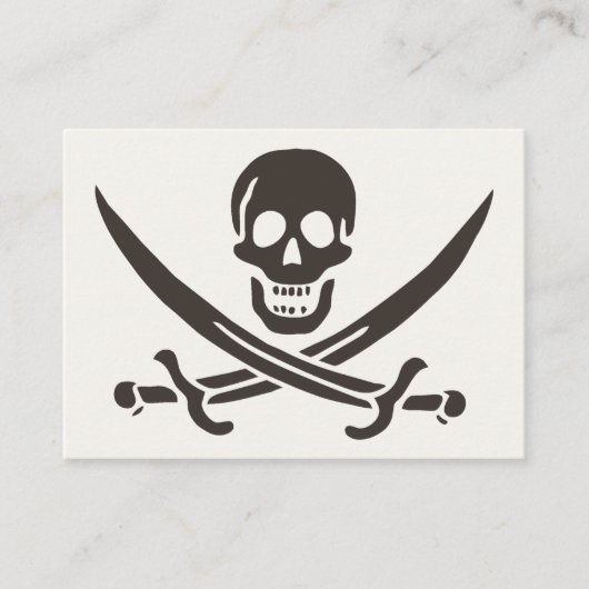 Obsidian Skull Swords Pirate flag of Calico Jack Visitekaartje (Voorkant)