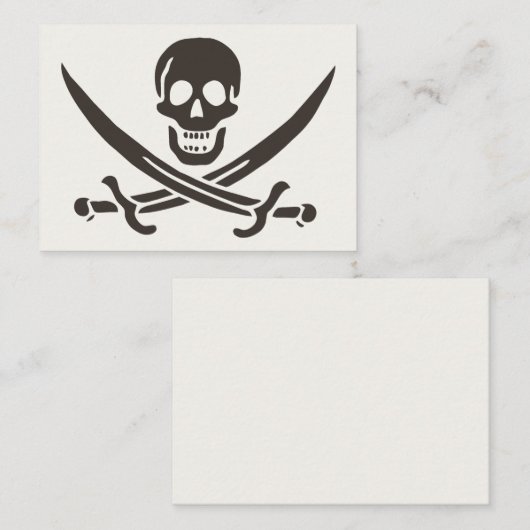 Obsidian Skull Swords Pirate flag of Calico Jack Visitekaartje (Voorkant / Achterkant)