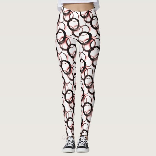 Obsidian Veil Leggings – Monochrome Cirkels (Voorkant)
