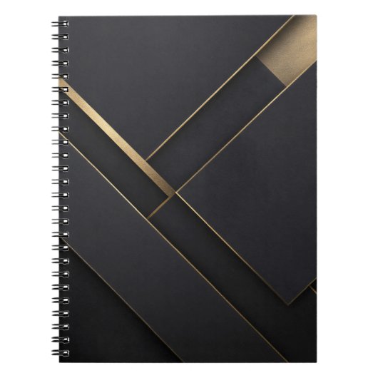 Obsidian Vergulde Intersectie Notitieboek (Voorkant)
