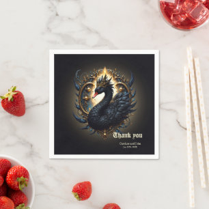 Obsidian Zwaan van Stille Gratie – Dark Fantasy Servet