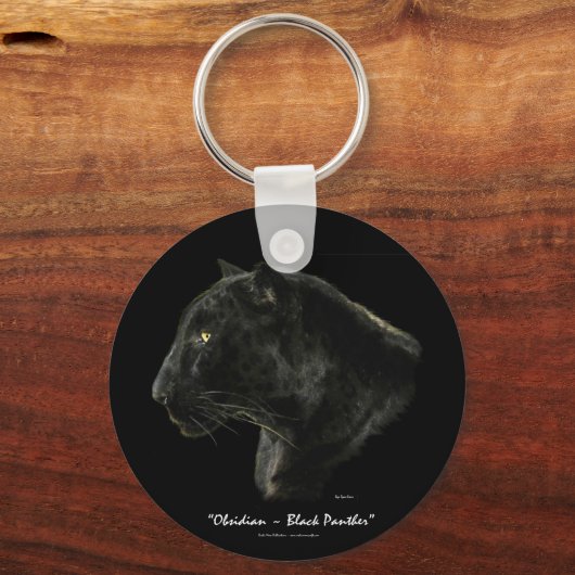 "OBSIDIAN, ZWARTE PANTHER" sleutelketen Sleutelhanger (Voorkant)