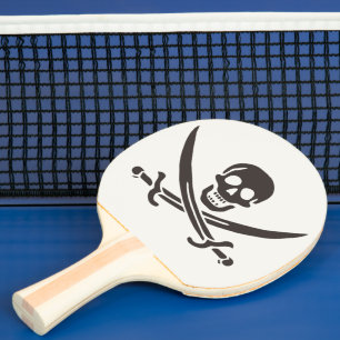 Obsidianen schedelsabels Piratenvlag van Calico Ja Tafeltennisbatje