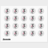OBSOLETE Girls Pink Zebra Letter Z Monogrammed Ronde Sticker (Vel)