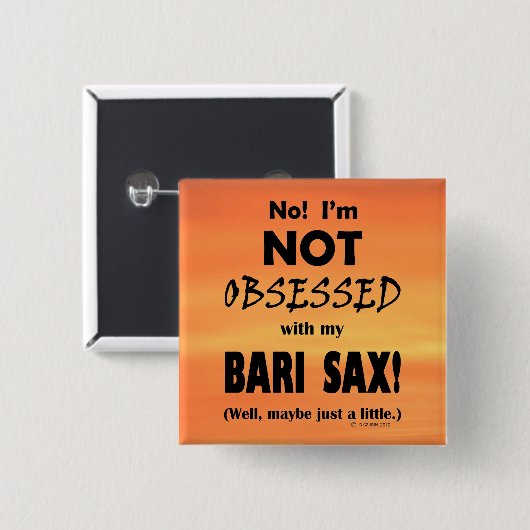 Obsoned Bari Sax Vierkante Button 5,1 Cm (Voorkant /achterkant)