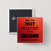Obsoned Bassoon Vierkante Button 5,1 Cm (Voorkant /achterkant)