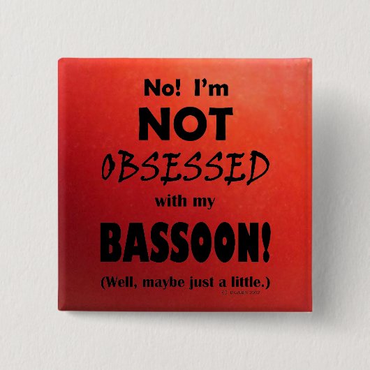 Obsoned Bassoon Vierkante Button 5,1 Cm (Voorkant)