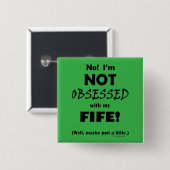 Obsoned Fife Vierkante Button 5,1 Cm (Voorkant /achterkant)