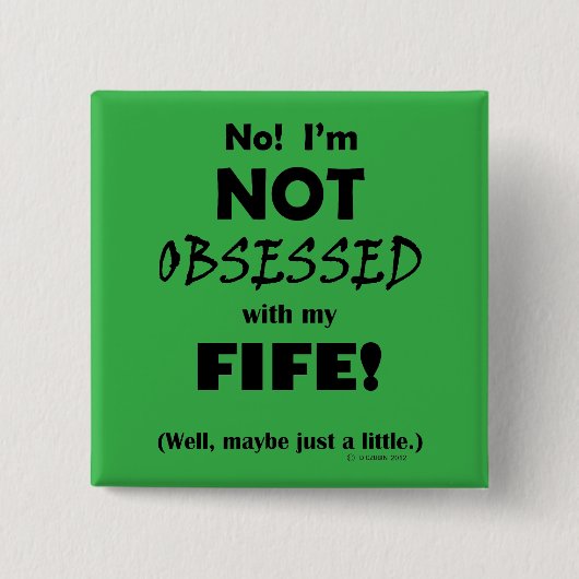 Obsoned Fife Vierkante Button 5,1 Cm (Voorkant)