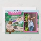 Obstacle Course Verjaardag Foto Adventure Park Roz Kaart (Voorkant)