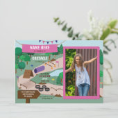 Obstacle Course Verjaardag Foto Adventure Park Roz Kaart (Staand voorkant)