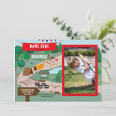 Obstacle Course Verjaardag Jongens Foto Adventure Kaart (Staand voorkant)