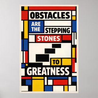 Obstakels Stapstenen Mondriaan Typografie Poster