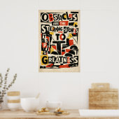 Obstakels Stapstenen Vintage Typografie Poster (Keuken)
