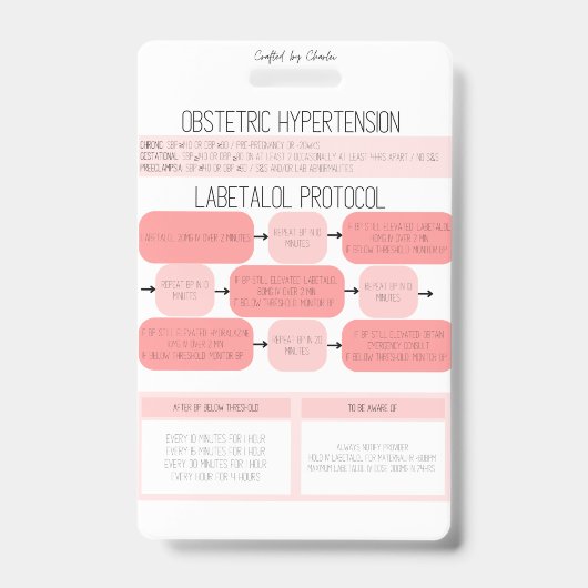 Obstetric Hypertension Nurse Reference Badge (Voorzijde)