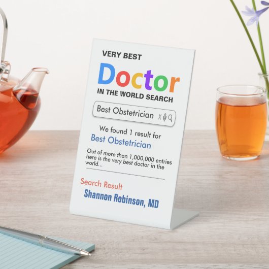 Obstetrician Custom Best Doctor Gift  Reclamebord Met Voetstuk (Insitu)