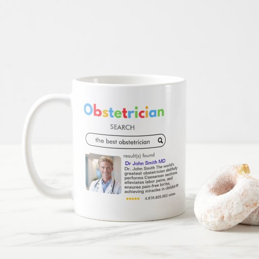 OBSTETRICIAN DOCTORS antistress Google search bar Koffiemok (Met donut)