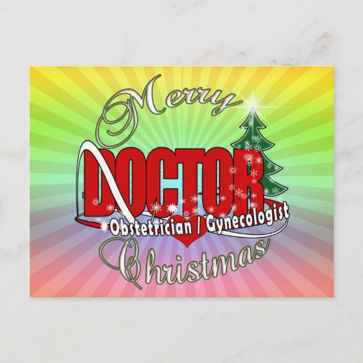 OBSTETRICIAN/GYNECOLOGIST CHRISTMAS DOCTOR FEESTDAGENKAART (Voorkant)