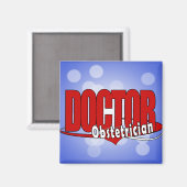 OBSTETRICIAN LOGO BIG RED DOCTOR MAGNEET (Voorkant / Achterkant)