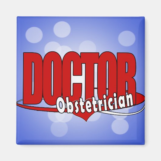 OBSTETRICIAN LOGO BIG RED DOCTOR MAGNEET (Voorkant)