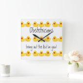 Obstetriciens Yellow Rubber Ducks Trio Vierkante Klok (Huis)