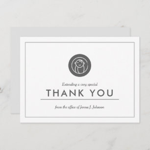 Obstetriciër Thema Minimale flat dank u Bedankkaart