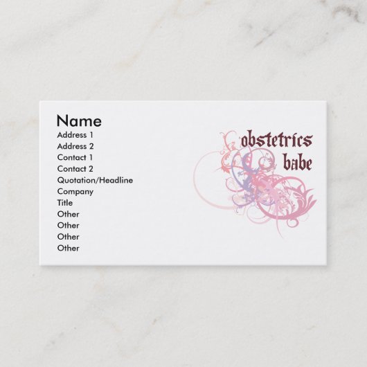 Obstetrics Babe Visitekaartje (Voorkant)