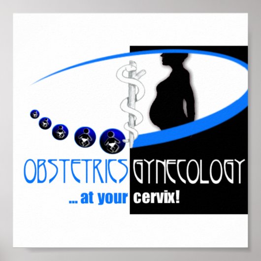 OBSTETRICS / GYNECOLOGY AT YOUR CERVIX - FUNNY POSTER (Voorkant)