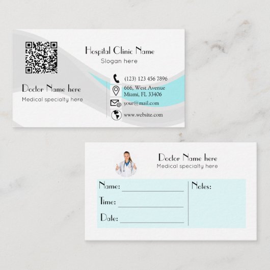 Obstetricus Gynaecoloog OBGYN moderne QR-code Bus Visitekaartje (Voorkant / Achterkant)