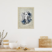 Obstetrie Baby in de baarmoeder anatomie Blauwe Bl Poster (Keuken)