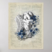 Obstetrie Baby in de baarmoeder anatomie Blauwe Bl Poster (Voorkant)